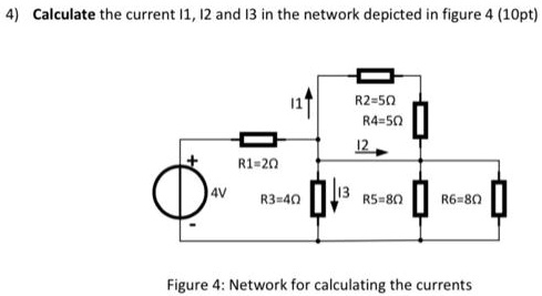 Calculate the current I1, I2, and I3 in the network depicted in Figure ...