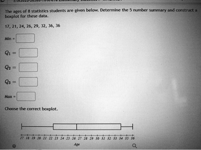 theages of 8 statistics students are given below determine the number ...
