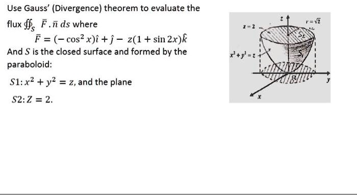 Solved Use Gauss Divergence Theorem To Evaluate The Flux Ffs F N Ds