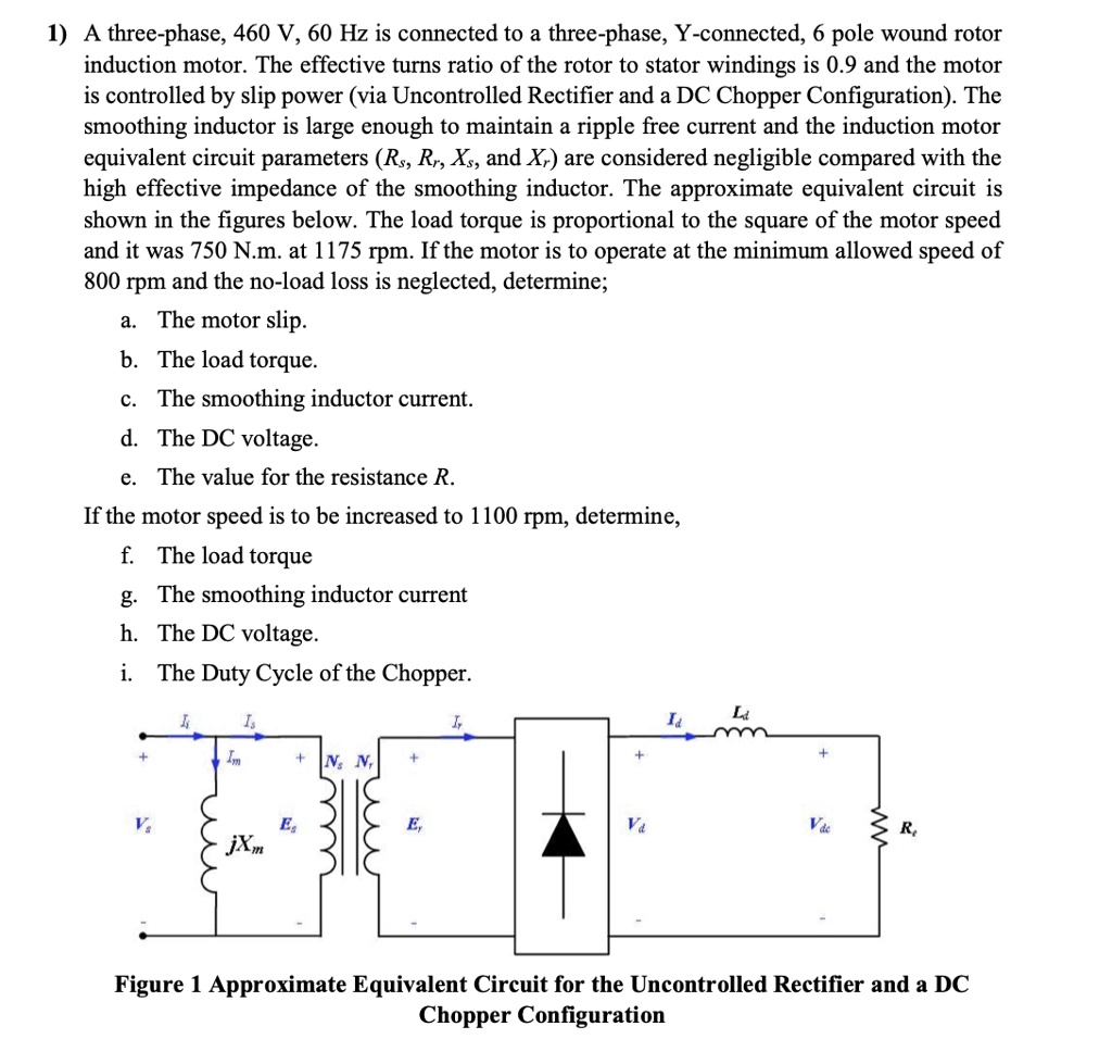 SOLVED: A three-phase, 460 V, 60 Hz is connected to a three-phase, Y ...