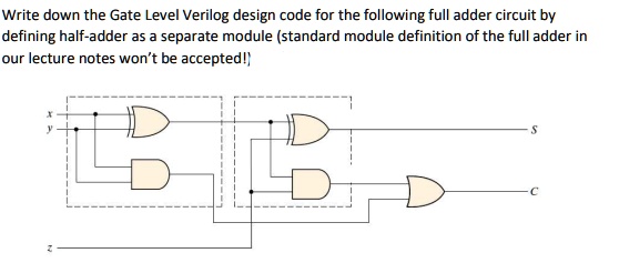 SOLVED: I need answers ASAP. Write down the Gate Level Verilog design ...