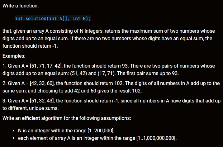Write a function: int solution(int A[], int N); that, given an array A ...