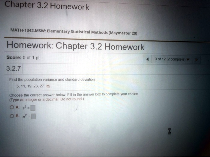 Solved chapter 3 2 homework math 1342 msw elementary statistical