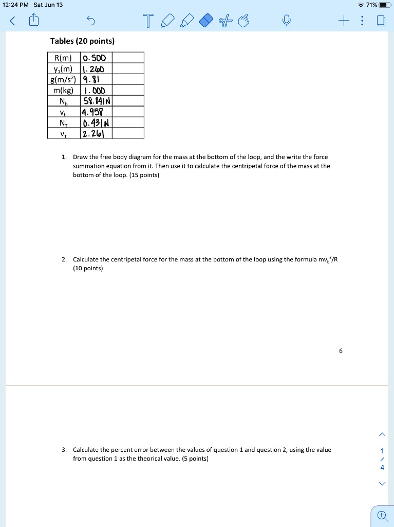 SOLVED: 12.24 PM Sat Jun 13 71% T Tables (20 points) R(m) 0. S00 Ylm ...