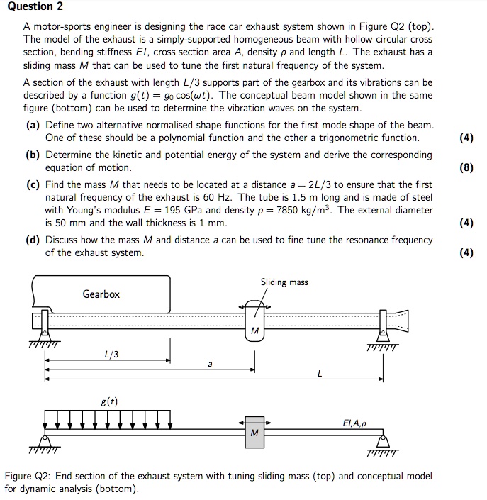 SOLVED Question 2 A motorsports engineer is designing the race car