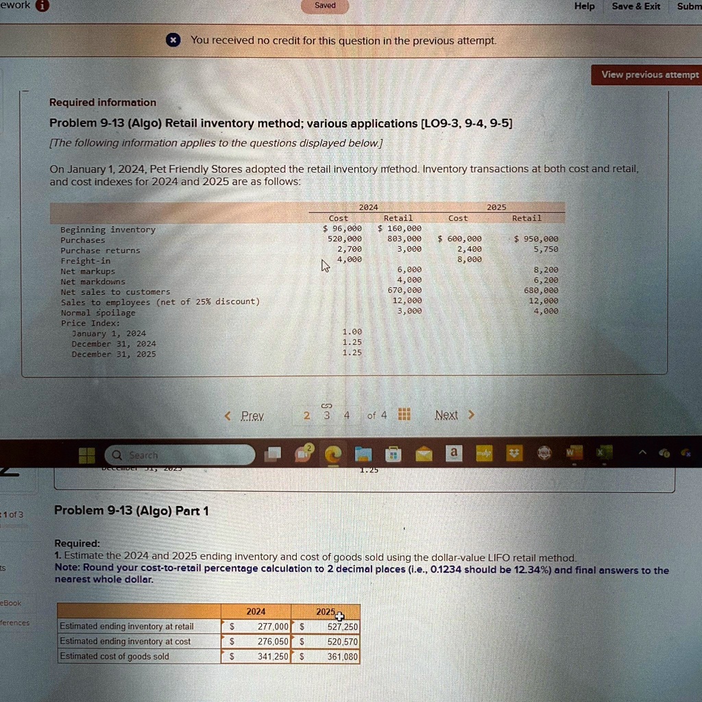 SOLVED: Estimate the 2024 and 2025 ending inventory and cost of goods ...