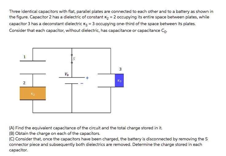 SOLVED Three identical capacitors with flat, parallel plates are