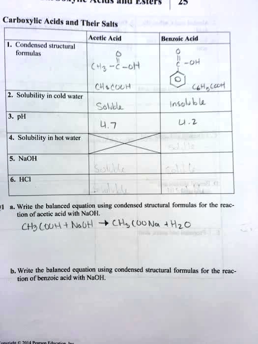 Solved Write The Balanced Equation Using Condensed Structural