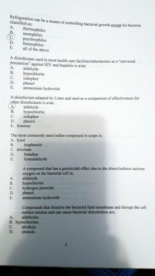 Refrigeration is classified as a means of controlling bacterial growth ...