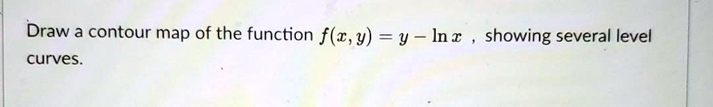 SOLVED:Draw a contour map of the function f(c,y) = y In x showing ...