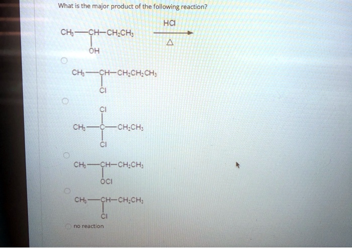 SOLVED: What is the major product of the following reaction? HCl CH3 ...