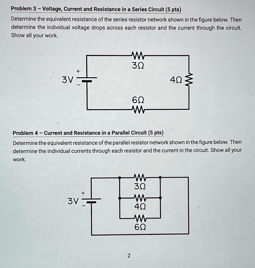 SOLVED Problem 3 Voltage, Current and Resistance in a Series Circuit