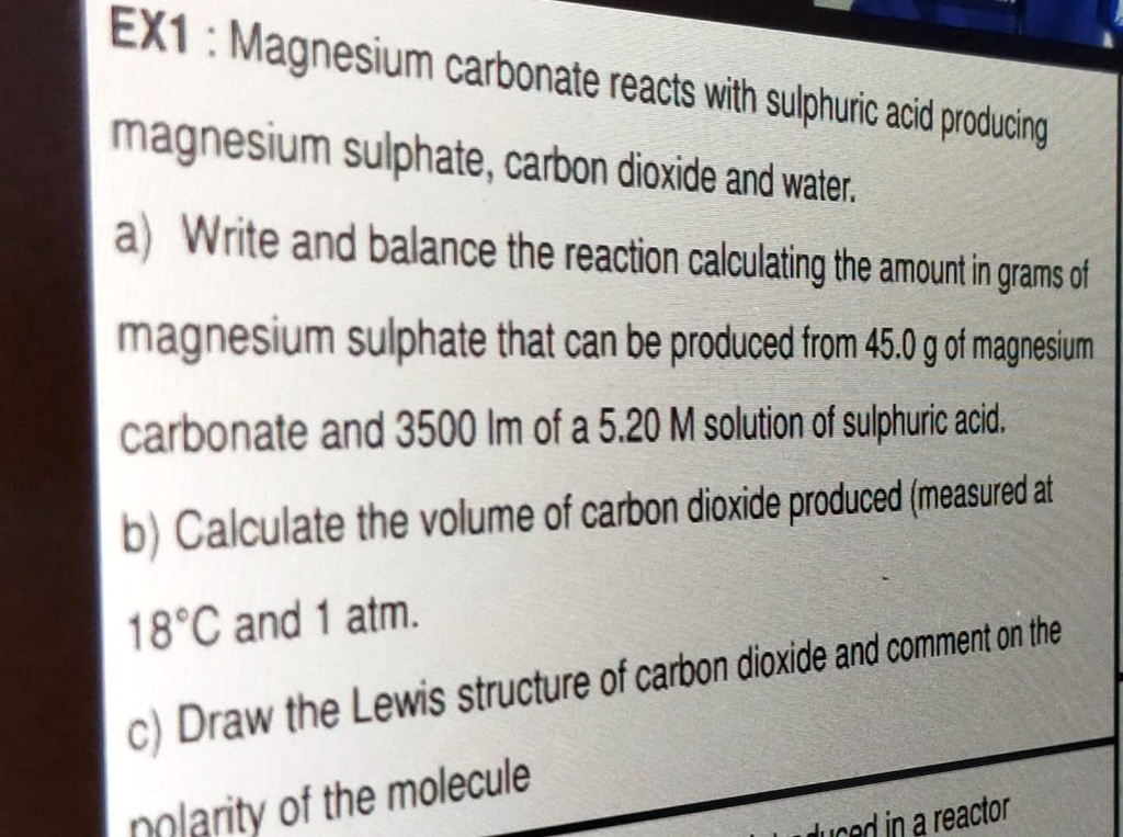 Magnesium Carbonate Reacts With Sulfuric Acid at Benjamin Macbain blog