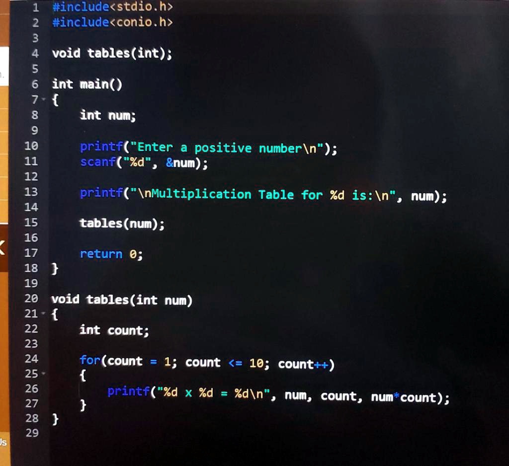 draw a flowchart for a c program of a multiplication table of a given ... image.