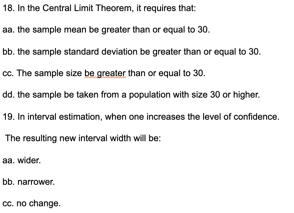 SOLVED 18 In The Central Limit Theorem It Requires That Aa The