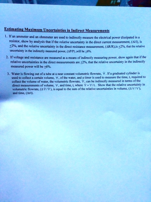 SOLVED Estimating Maximum Uncertainties in Indirect Measurements If an