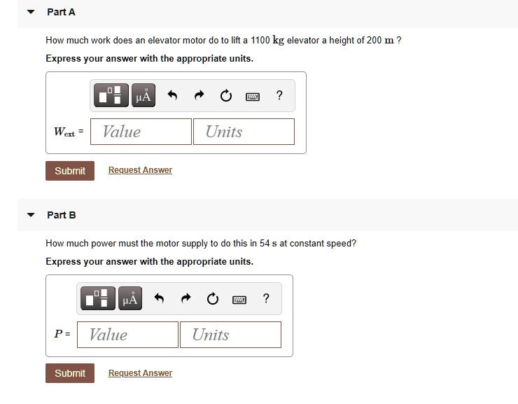 Part AHow much work does an elevator motor do to lift… SolvedLib