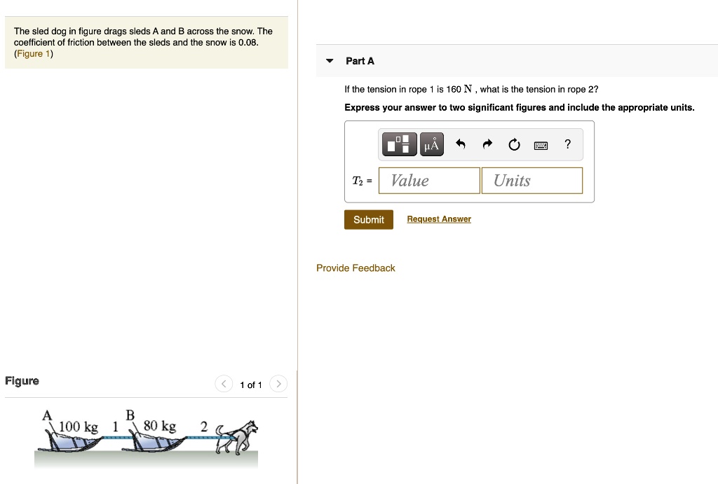 SOLVED The sled dog in figure drags sleds and B across the snow The
