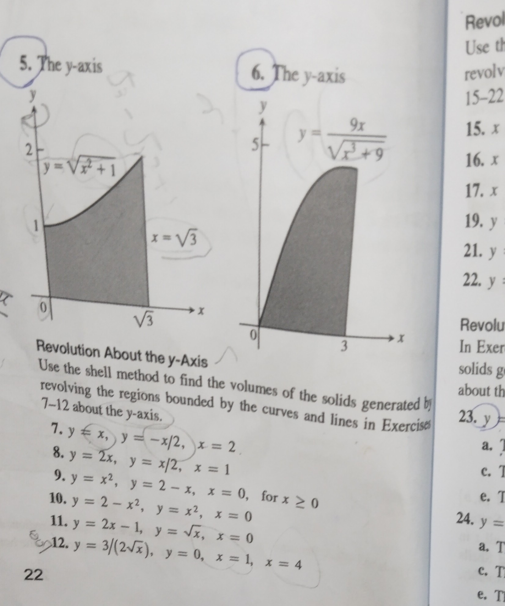 5. The y-axis 6. The y-axis Revolution About the y-Axis Use the shell ...