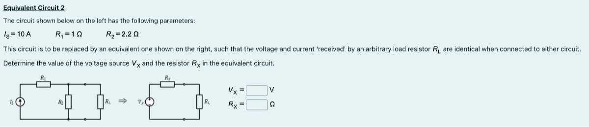 Equivalent Circuit 2 The circuit shown below on the left has the ...