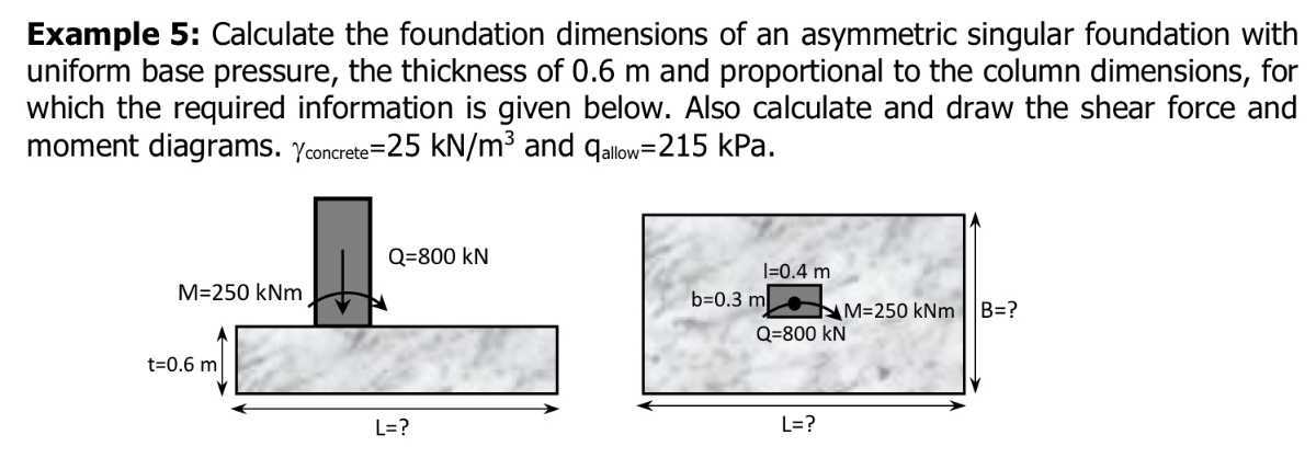 [GET ANSWER] Example 5: Calculate the foundation dimensions of an ...