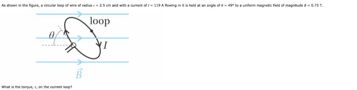 As shown in the figure, a circular loop of wire of radius r=2.5 cm and ...