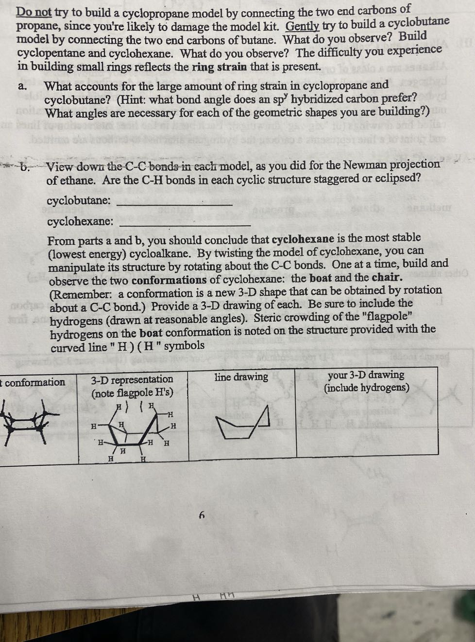 [GET ANSWER] Do not try to build a cyclopropane model by connecting the ...