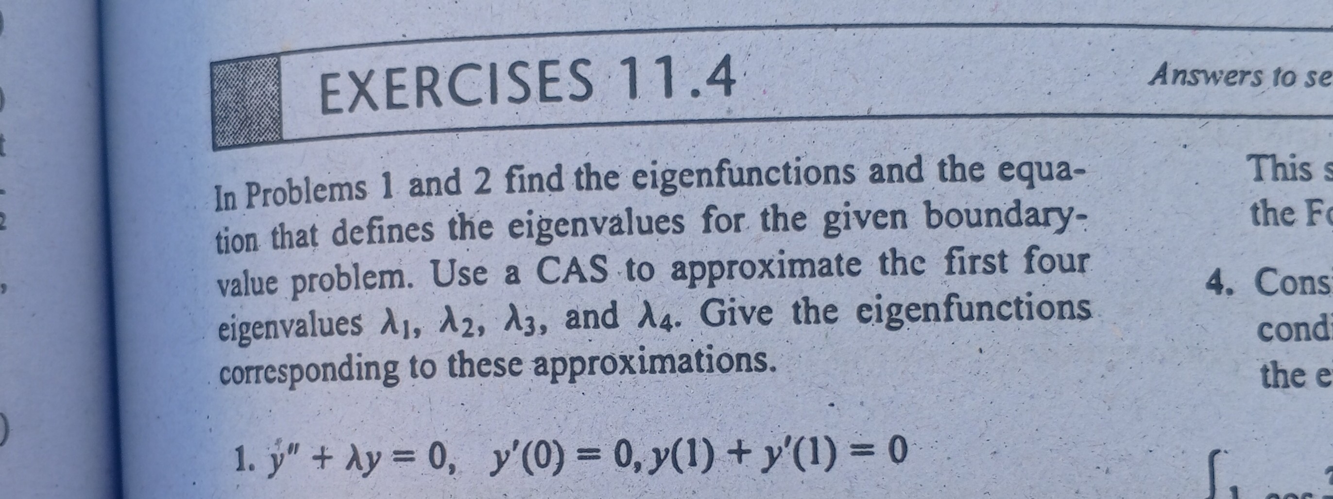 EXERCISES 11.4 Answers to se In Problems 1 and 2 find the ...