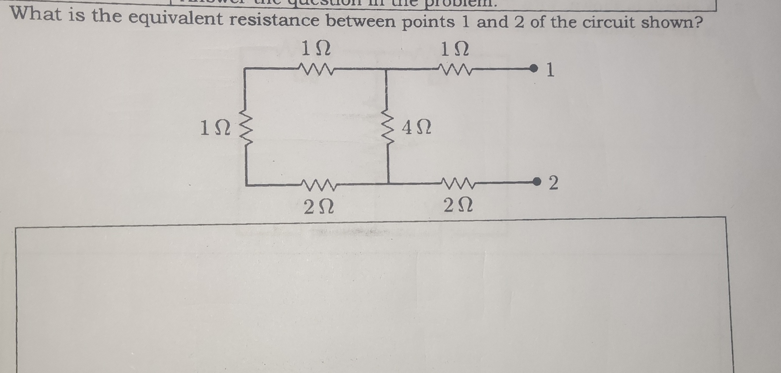 What is the equivalent resistance between points 1 and 2 of the circuit ...