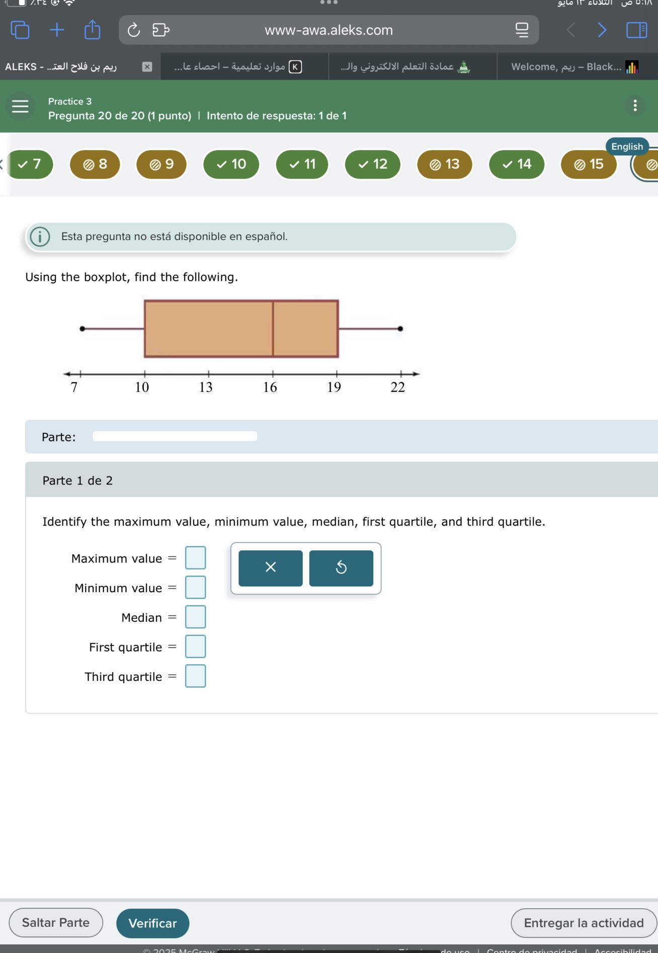 Practice 3 Pregunta 20 de 20 (1 punto) I Intento de respuesta: 1 de 1 ...