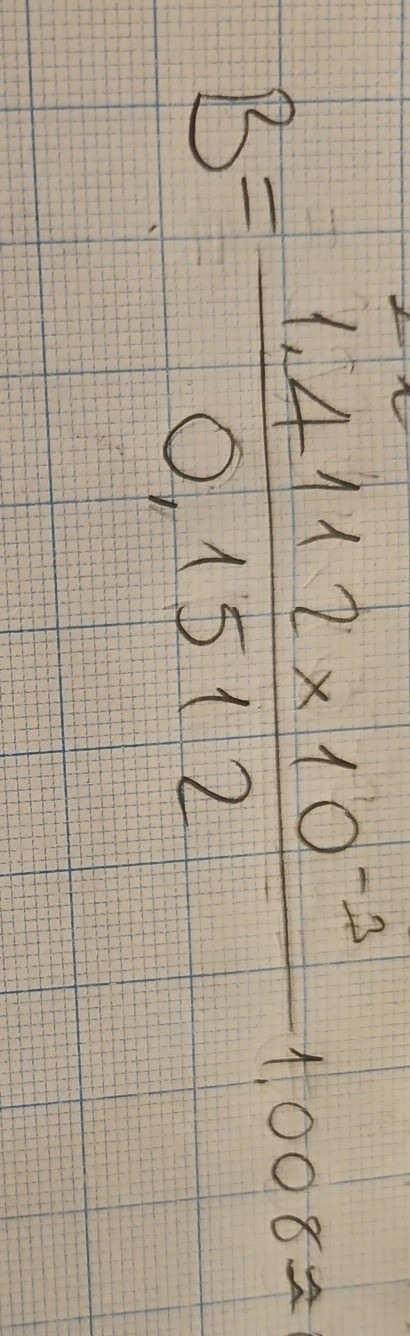 B=(1,4112 × 10^-3)/(0,1512) 1,008=