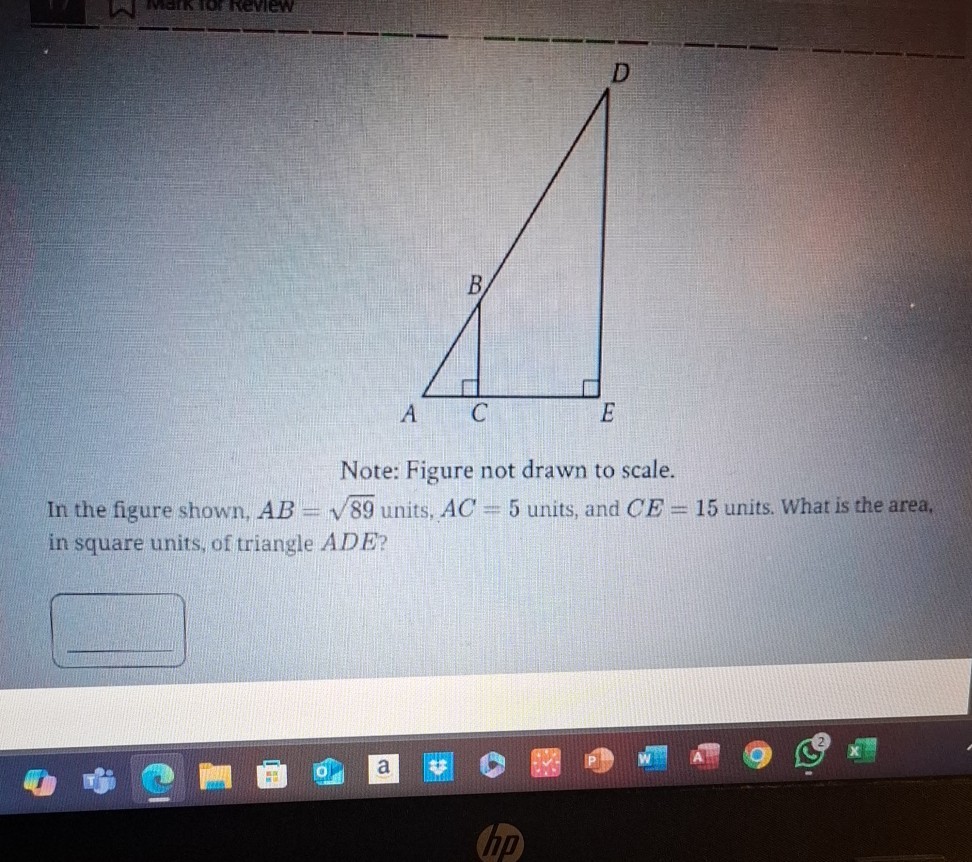 Note: Figure not drawn to scale. In the figure shown, A B=√(89) units ...