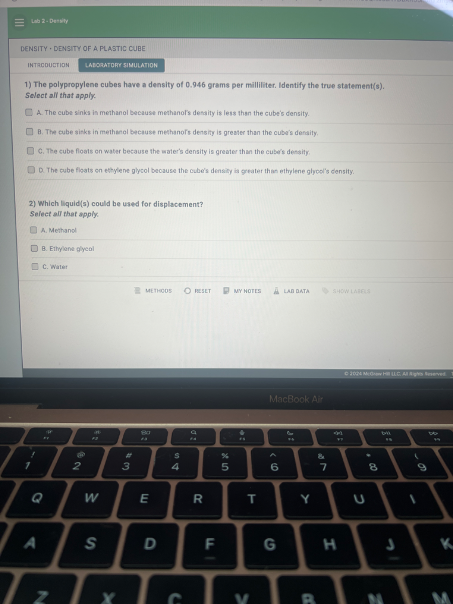 Lab 2 - Density DENSITY - DENSITY OF A PLASTIC...