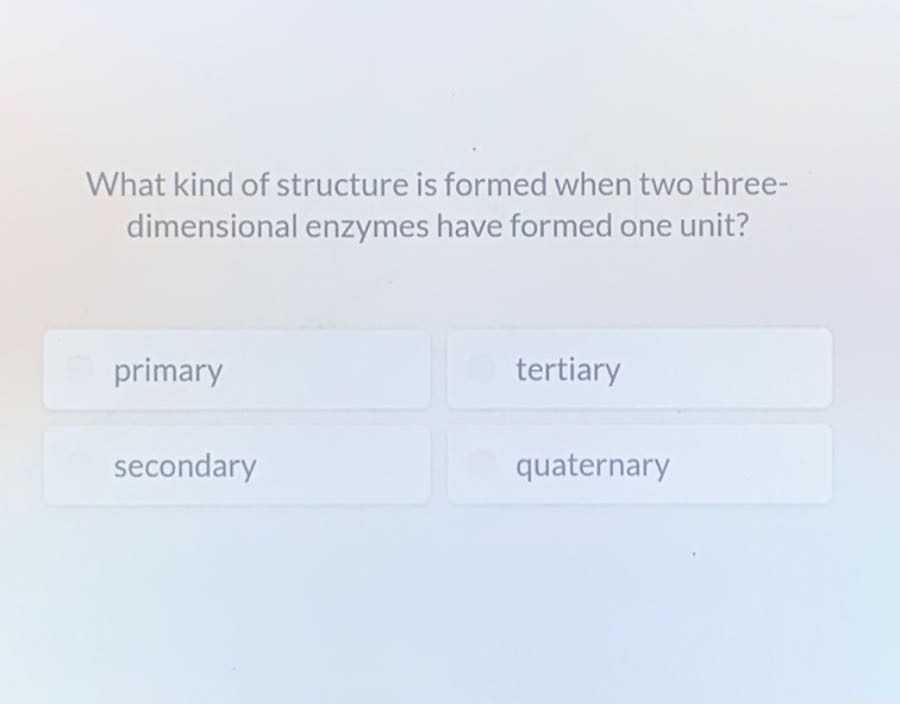 What kind of structure is formed when two threedimensional enzymes have