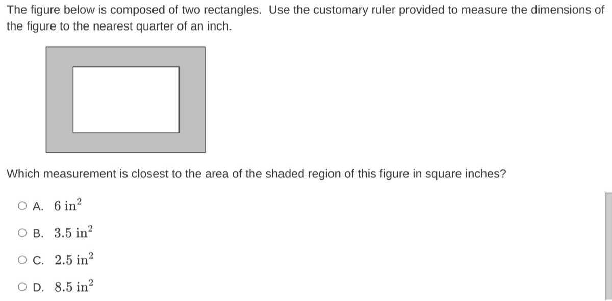 The figure below is composed of two rectangles. Use the customary ruler ...