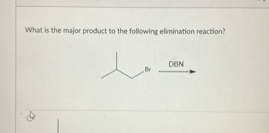 What is the major product to the following elimination reaction?