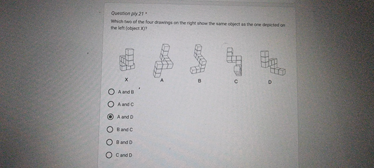 Question ply. 21 * Which two of the four drawings on the right show the