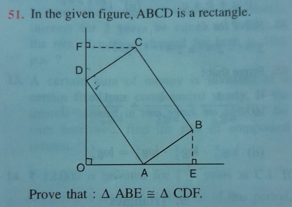 [GET ANSWER] 51. In the given figure, ABCD is a rectangle. Prove that ...