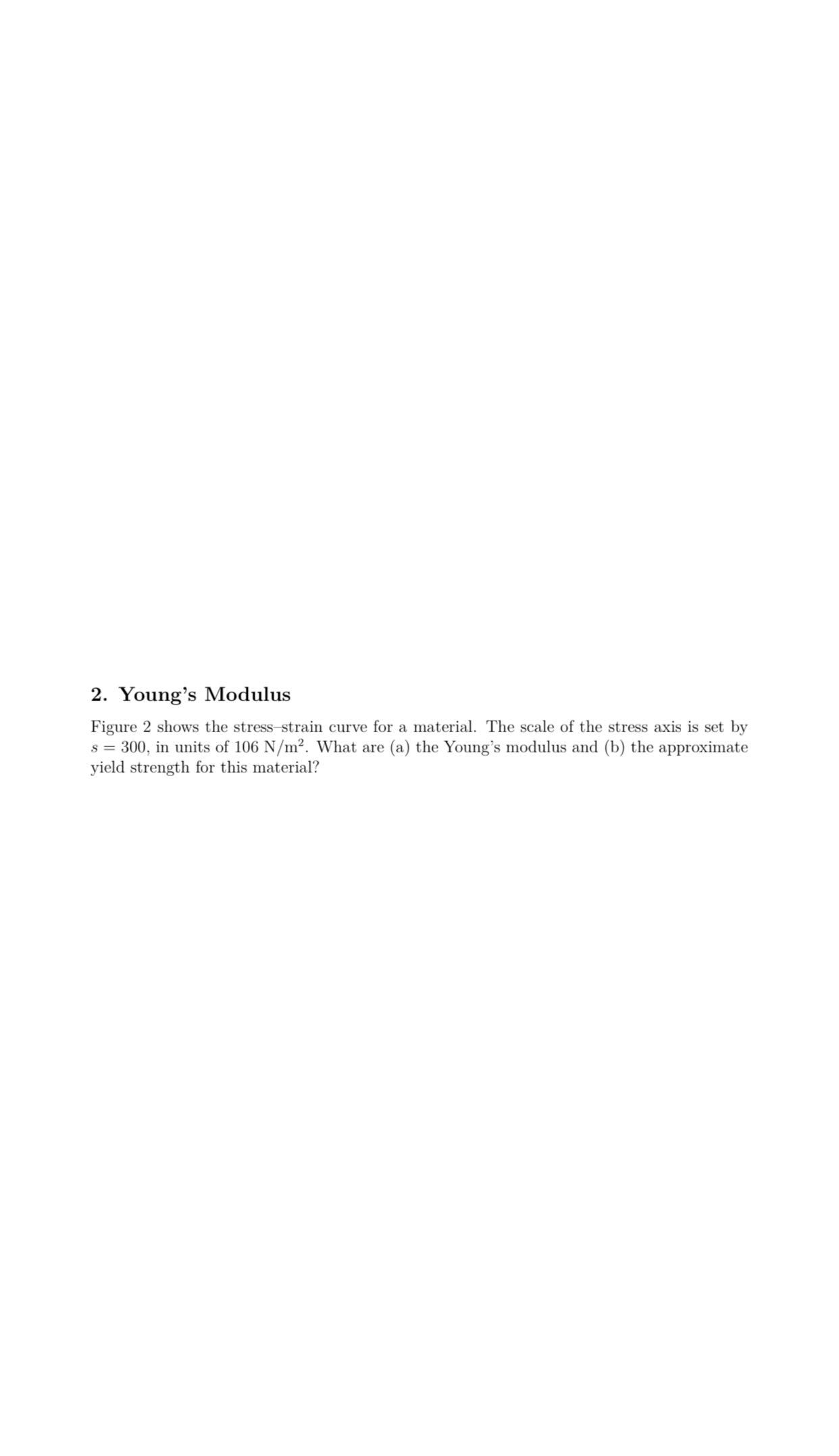 2. Young's Modulus Figure 2 shows the stress-strain curve for a ...