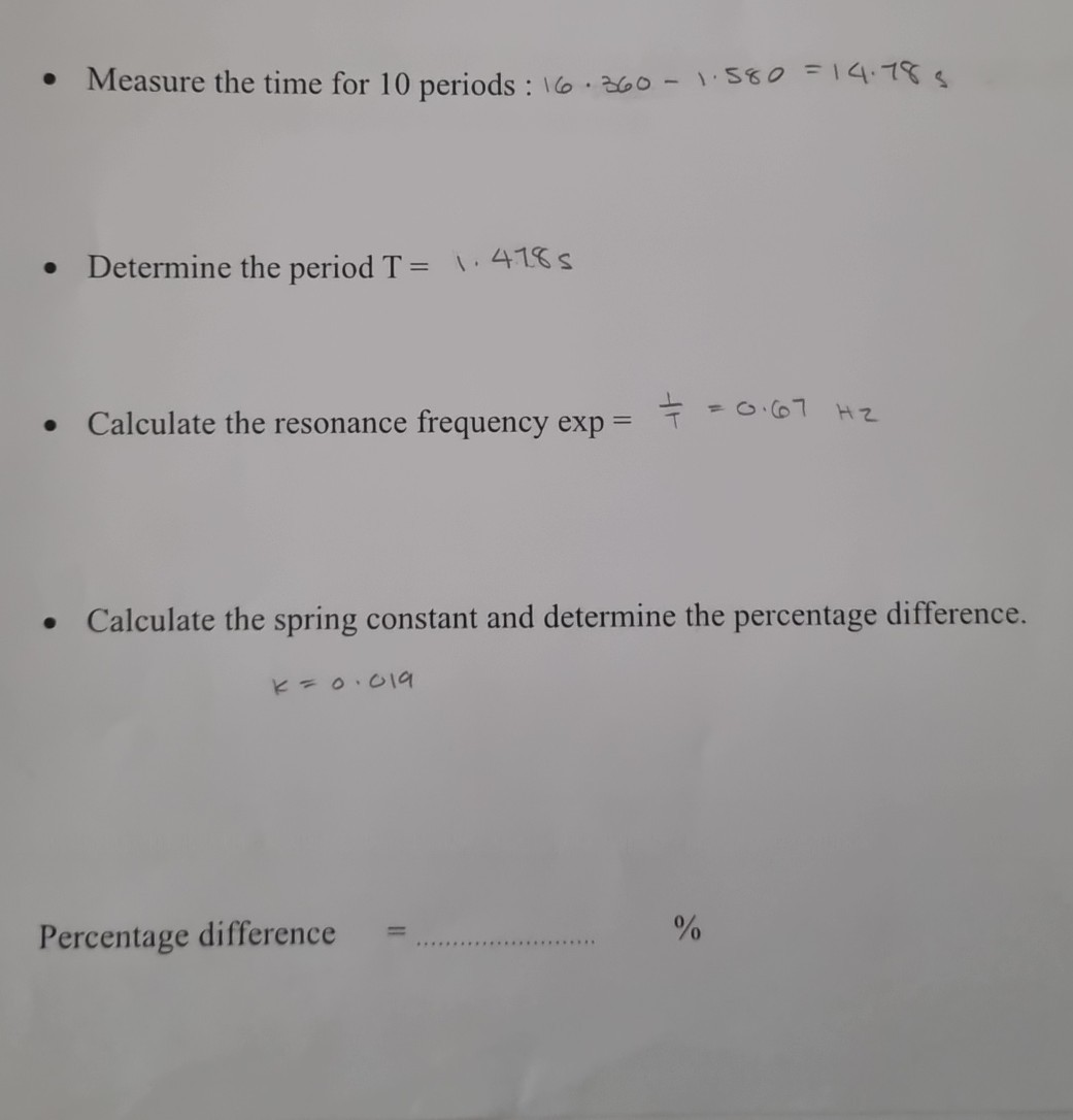[GET ANSWER] - Measure the time for 10 periods : 16 · 360-1.580=14.78 s ...