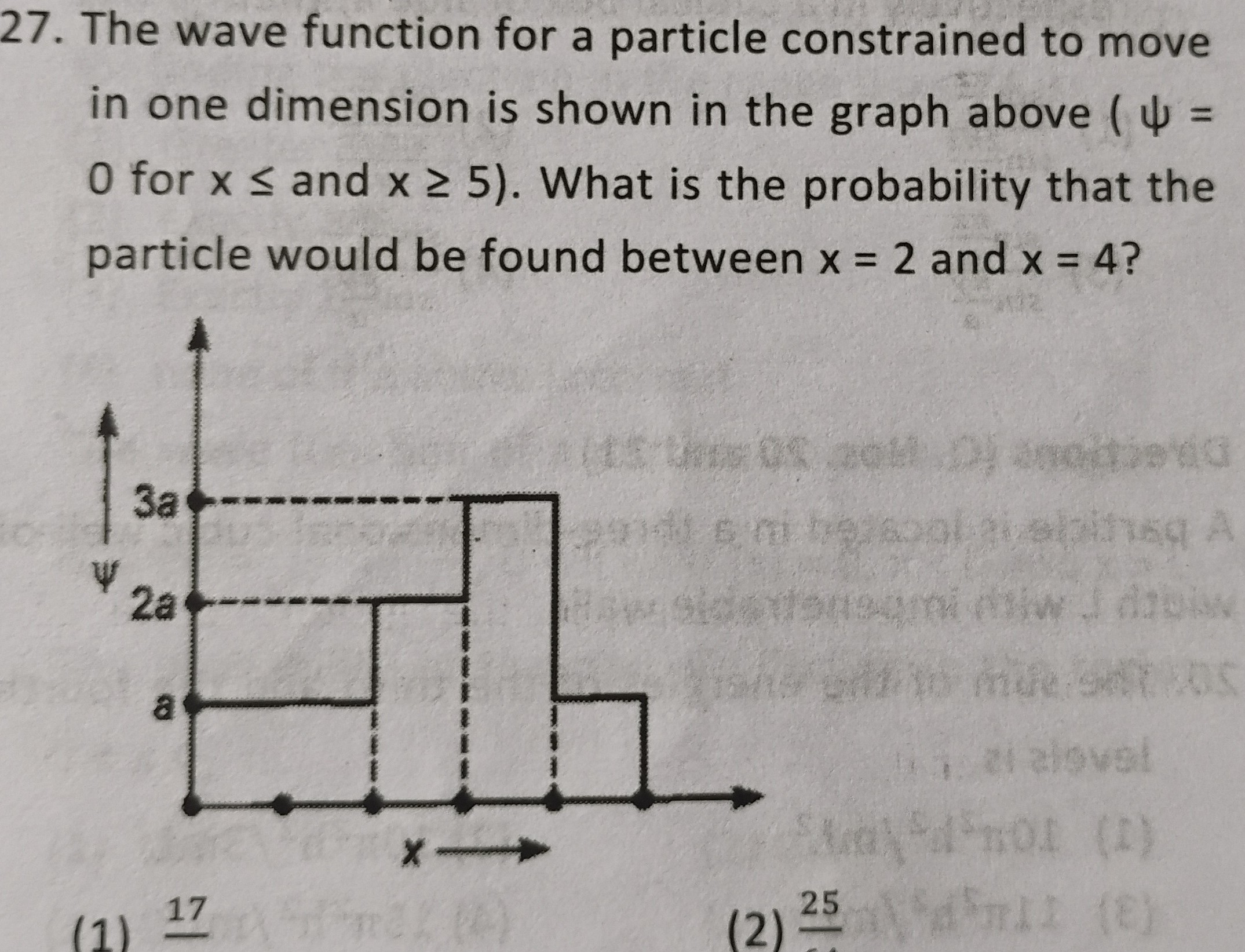 27. The wave function for a particle constrained to move in one ...