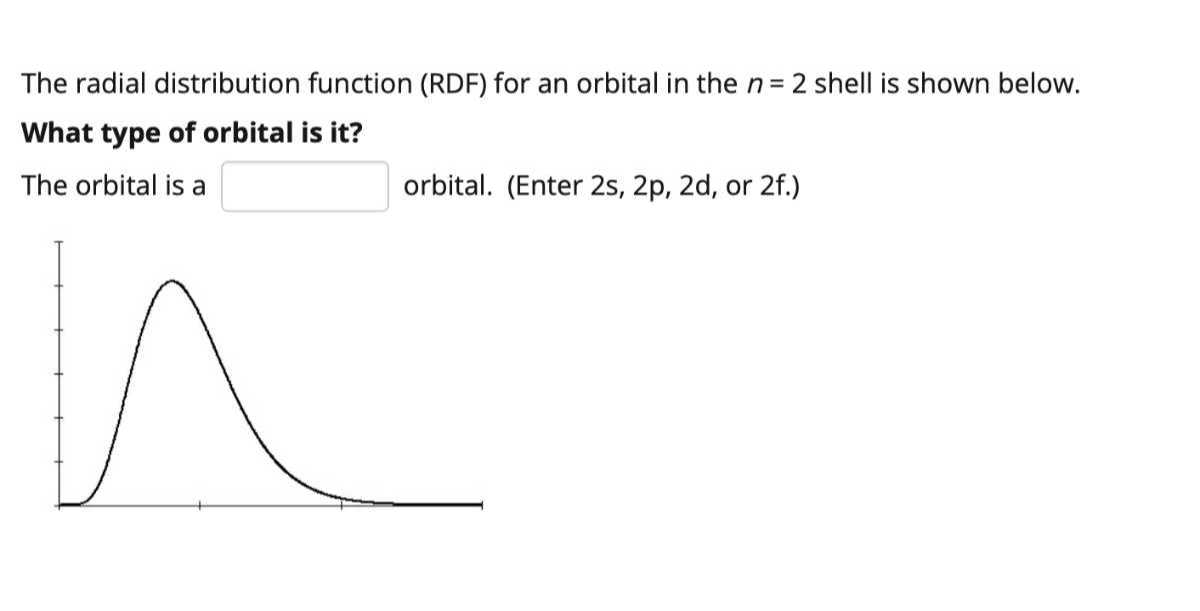 [GET ANSWER] The radial distribution function (RDF) for an orbital in ...