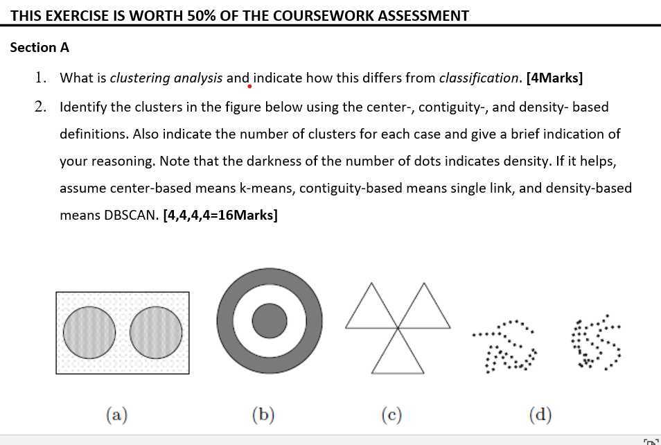 THIS EXERCISE IS WORTH 50% OF THE COURSEWORK ASSESSMENT Section A 1 ...