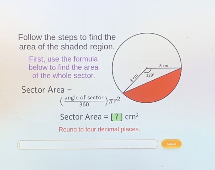 Find The Area Of The Shaded Sector www.numerade.com
