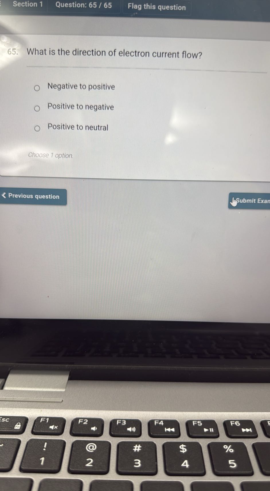Section 1 Question: 65 / 65 Flag this question 65. What is the ...
