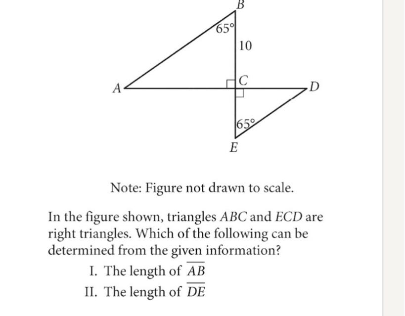 Note: Figure not drawn to scale. In the figure shown, triangles A B C ...