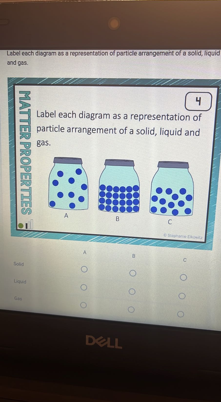 Label each diagram as a representation of particle arrangement of a ...