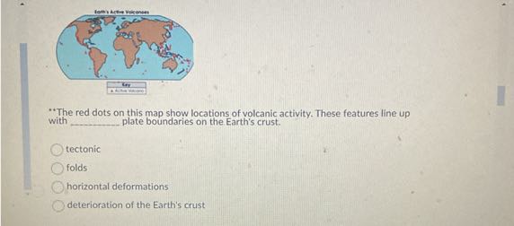 " The red dots on this map show locations of volcanic activity. These ...