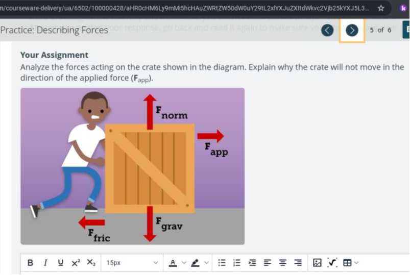 Forces Project Homework Idea Practice: Describing Forces 5 of 6 Your Assignment Analyze the forces ...