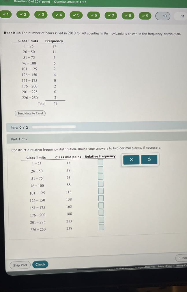 Question 10 of 20 (1 point) ? Question Attempt: 1 of 1 1 2 3 4 5 6 7 8 ...